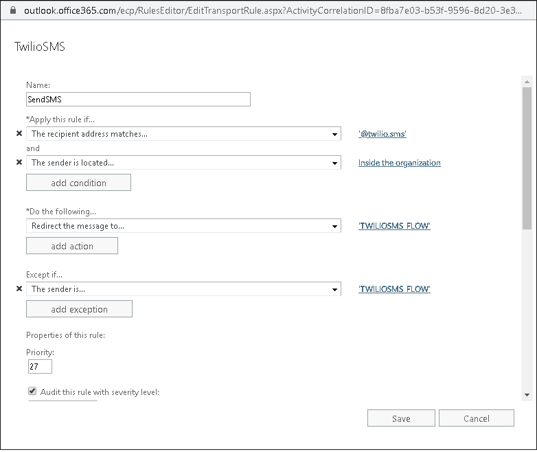 SendSMS Flow installation 2